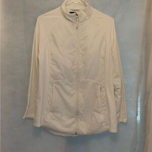 Kyodan Outdoor Jacket Womens Large White Nylon Full Zip Lightweight Activewear